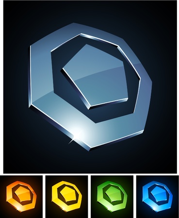  illustration of heptagonal shiny symbols. のイラスト素材