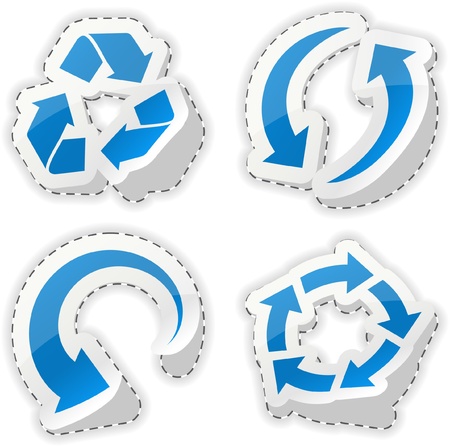  illustration of blue sticky arrows.のイラスト素材