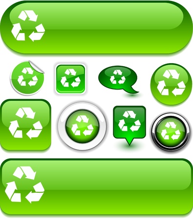 Recycle glossy icons.のイラスト素材