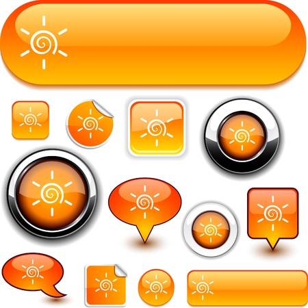 Sun vector glossy icons.のイラスト素材