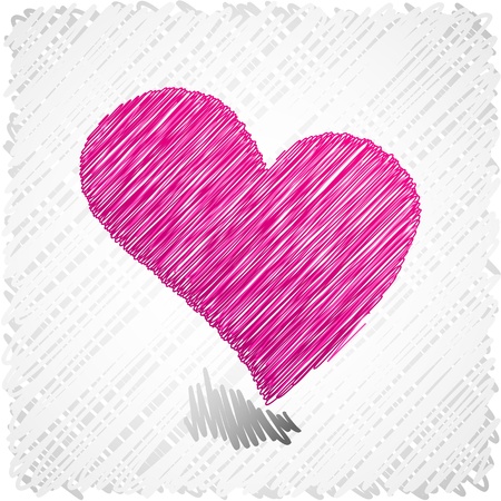 Scribbled pink heart symbol. 
のイラスト素材