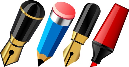   illustration of school write instruments.のイラスト素材