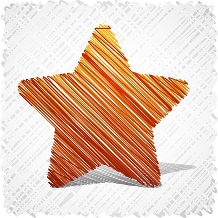 Hand drawn yellow-red five-star. のイラスト素材