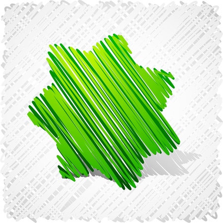 Hand drawn green seven-star. のイラスト素材