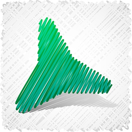 Hand drawn green three-star.  のイラスト素材