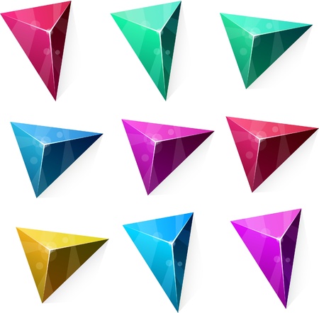 Color variation of triangular vivid pyramid. のイラスト素材