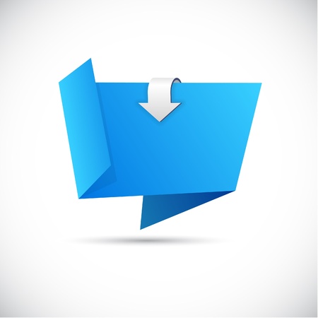 High-detailed paper origami label のイラスト素材