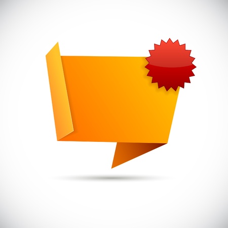 High-detailed paper origami label のイラスト素材