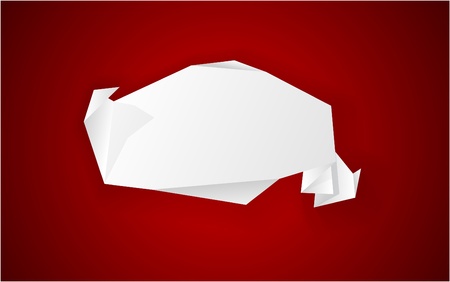 Origami paper sheet on red.  のイラスト素材