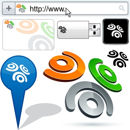 Business team vector abstract signs represented in different usages.のイラスト素材