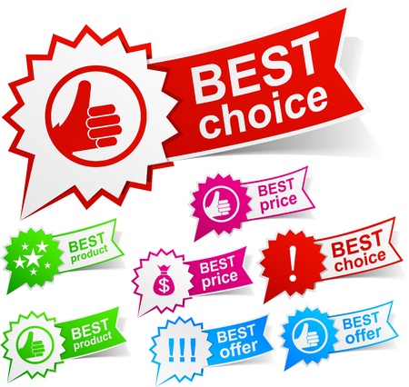 illustratin of best sticky labels. のイラスト素材