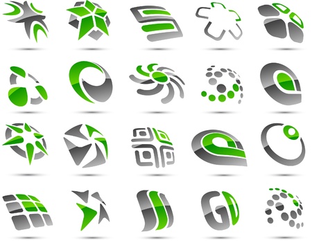 Set of vector business green abstract signs.   のイラスト素材