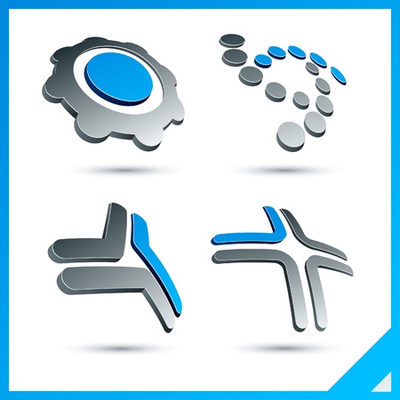 Set of vector business blue 3d signs.  のイラスト素材