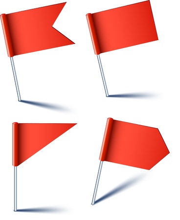 Vector illustration of red pin flags.のイラスト素材