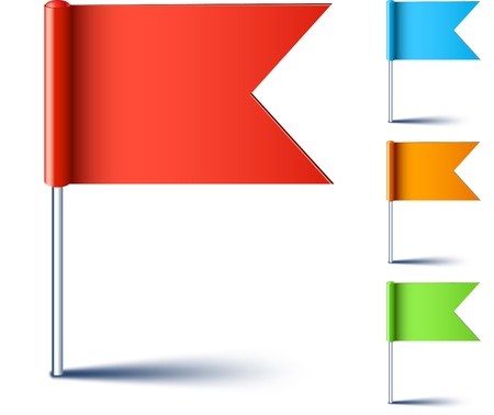 Vector illustration of color pin flags.のイラスト素材