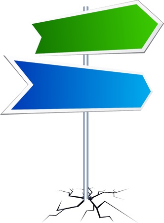 Vector direction sign with two frames. のイラスト素材