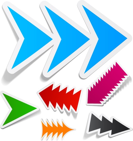 Sticky collection of toothy arrows. Vector illustration.のイラスト素材
