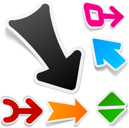 Sticky collection of paper arrows. Vector illustration.のイラスト素材
