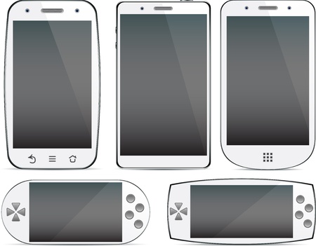Vector collection of white Concept communicators. Large touchscreen. のイラスト素材