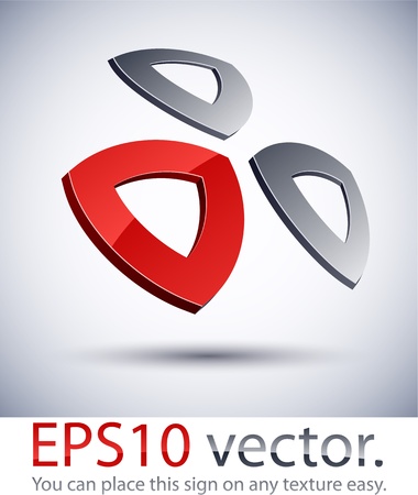 Vector illustration of 3D abstract triangular business logo. のイラスト素材