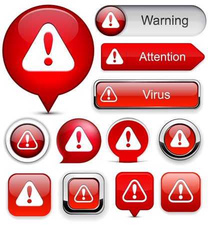 Attention red design elements for website or app  Vector eps10 のイラスト素材