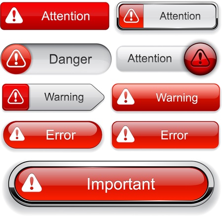 Attention red design elements for website or app.のイラスト素材