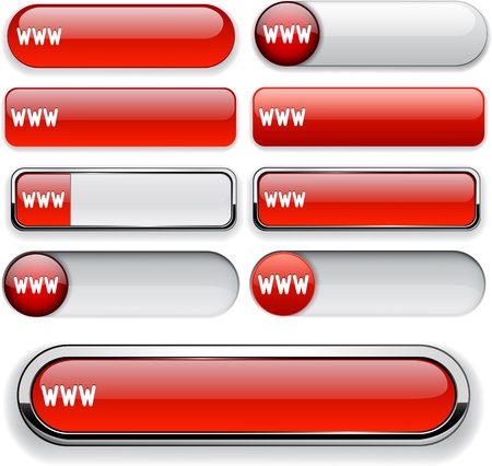 WWW red design elements for website or app  のイラスト素材