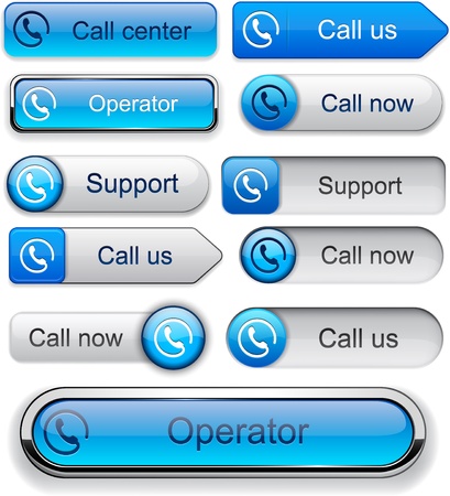 Call blue web buttons for website or app. Vector eps10. のイラスト素材