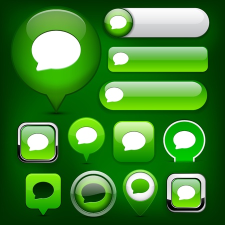 Speech bubble green design elements for website or app  Vector eps10  のイラスト素材