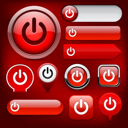 Power red design elements for website or app  Vector eps10 のイラスト素材