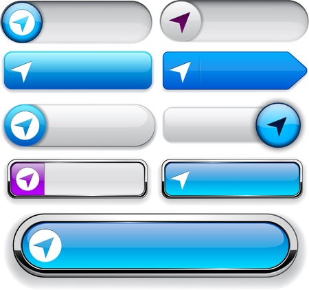 Navigation blue design elements for website or app  Vector eps10  のイラスト素材