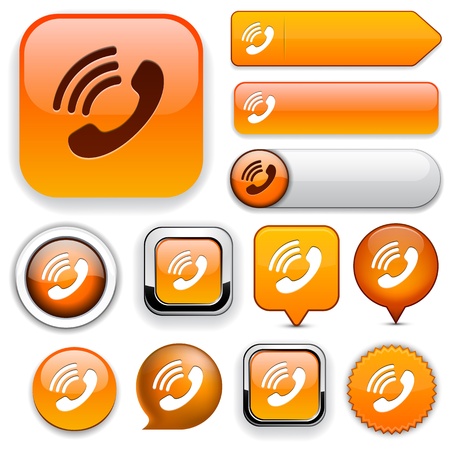 Phone orange design elements for website or app  Vector eps10 のイラスト素材