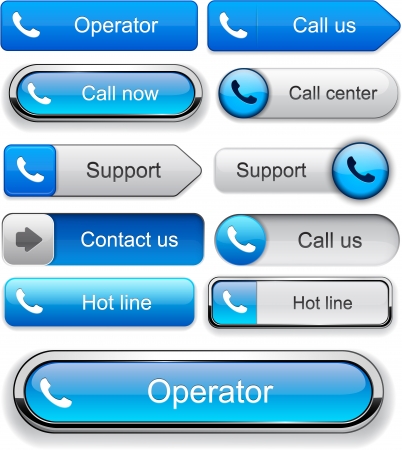 Phone blue design elements for website or app  Vector eps10 のイラスト素材