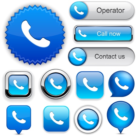 Phone blue design elements for website or app. Vector eps10. のイラスト素材