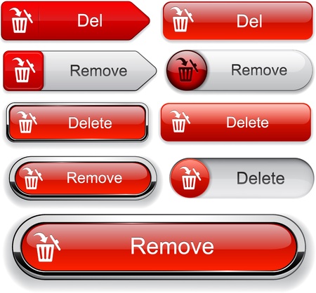 Remove red design elements for website or app. Vector eps10. のイラスト素材