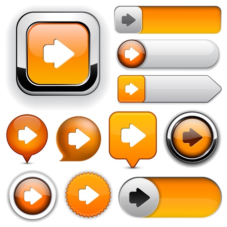 Arrow orange design elements for website or app. Vector eps10. のイラスト素材