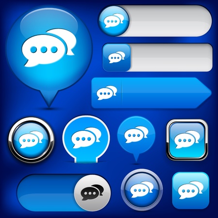 Forum blue design elements for website or app. Vector eps10.のイラスト素材