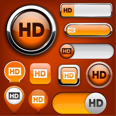 HD orange design elements for website or app. Vector eps10. のイラスト素材