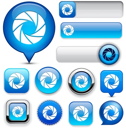 
Aperture blue design elements for website or app. Vector eps10. のイラスト素材