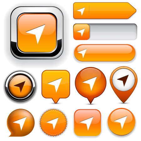 Navigation orange design elements for website or app  Vector eps10 のイラスト素材