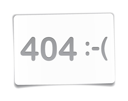 404 error  Page not gound  Vector paper sheet 