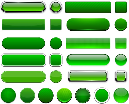 Set of blank green buttons for website or app  のイラスト素材