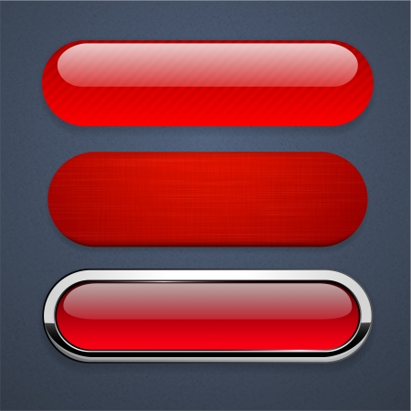 Set of blank red buttons for website or app. のイラスト素材