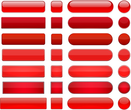 Set of blank red buttons for website or app. のイラスト素材