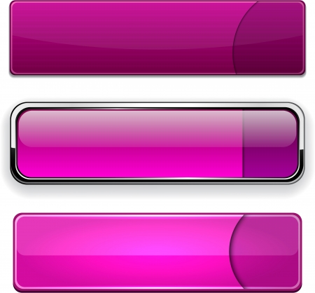 
Set of blank magenta buttons for website or app. Vector eps10. のイラスト素材