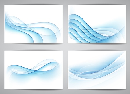 Vector set of abstract smoke blue banners  Eps10  のイラスト素材