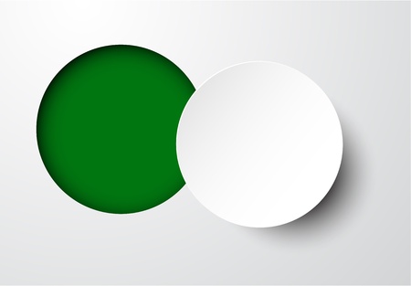 Vector illustration of white paper notched out round bubble   のイラスト素材