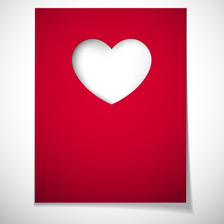 Vector illustration of love greeting card  Notched out heart   のイラスト素材