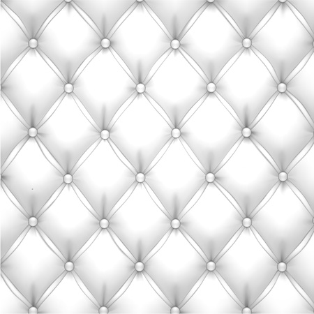 Vector illustration of white realistic upholstery leather pattern background. Eps10. のイラスト素材