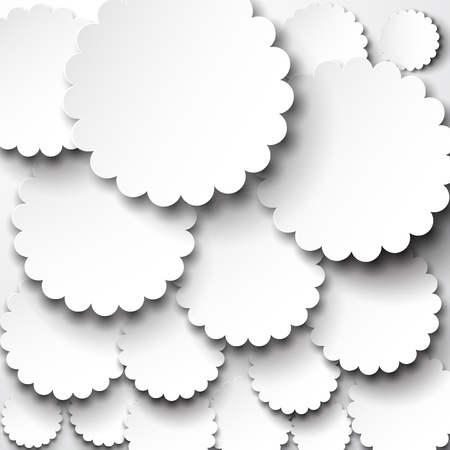 Vector illustration of white paper round flower notes  Eps10  のイラスト素材